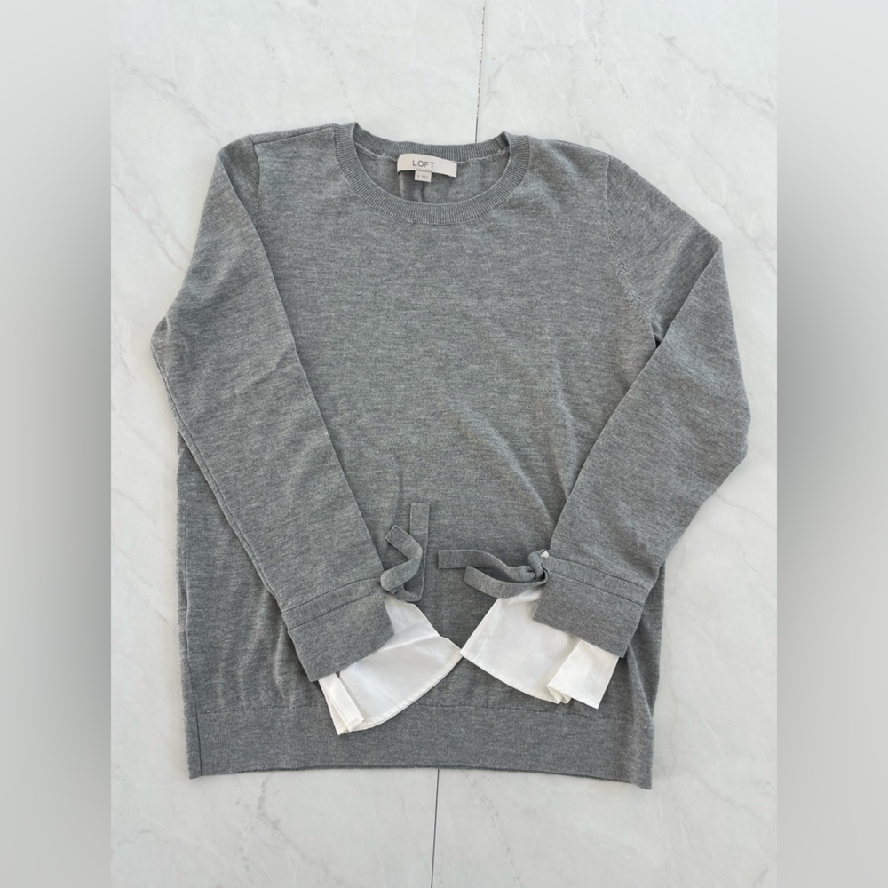 CO Gray Sweater with White Cuffs